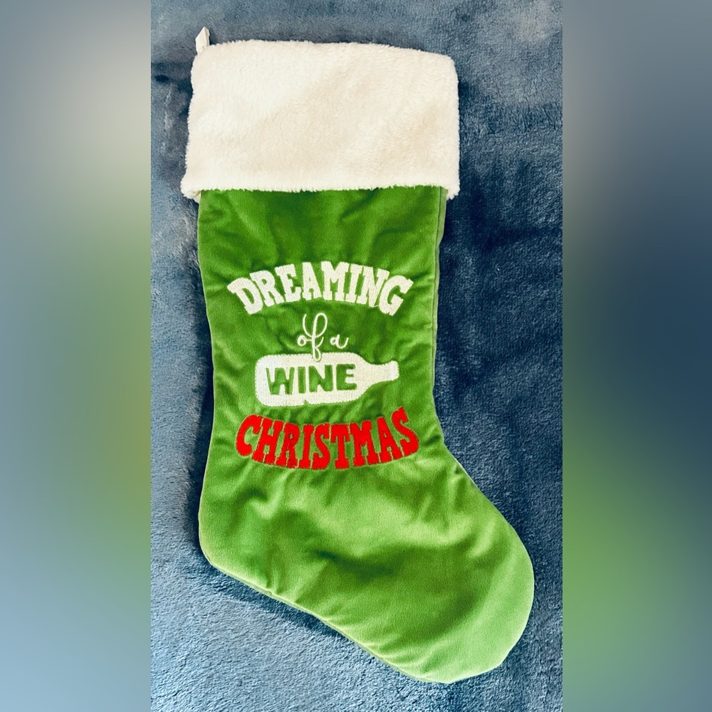 Dreaming Of Wine Christmas Stocking 18"
